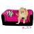 Hundesofa Pretty Pet Doggie Sofa Karree Couch Pink/Schwarz